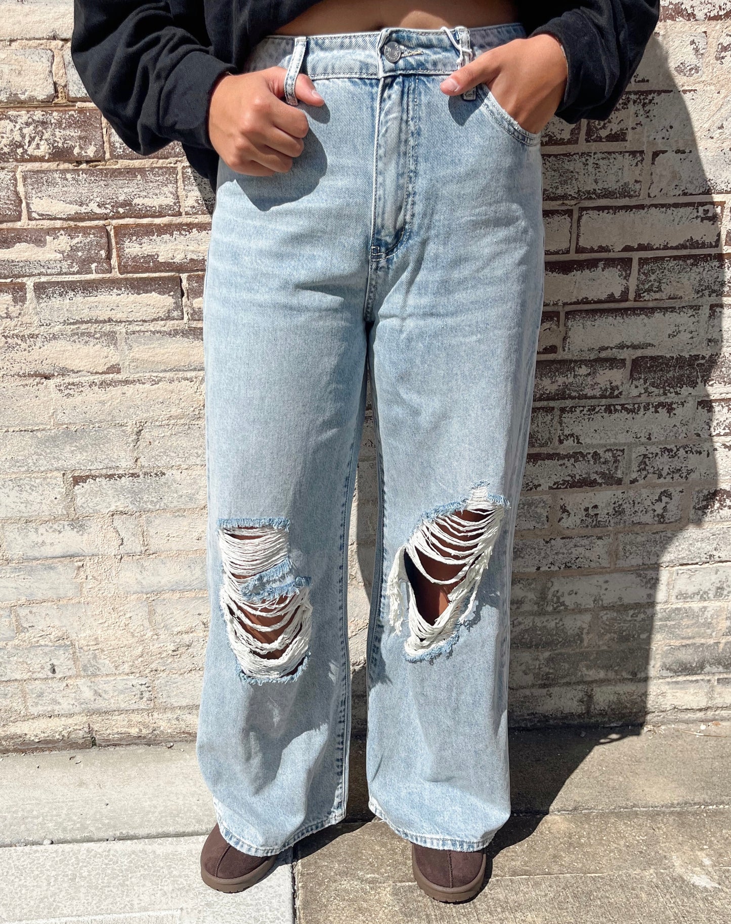 Outdone High Rise Wide Leg Jeans