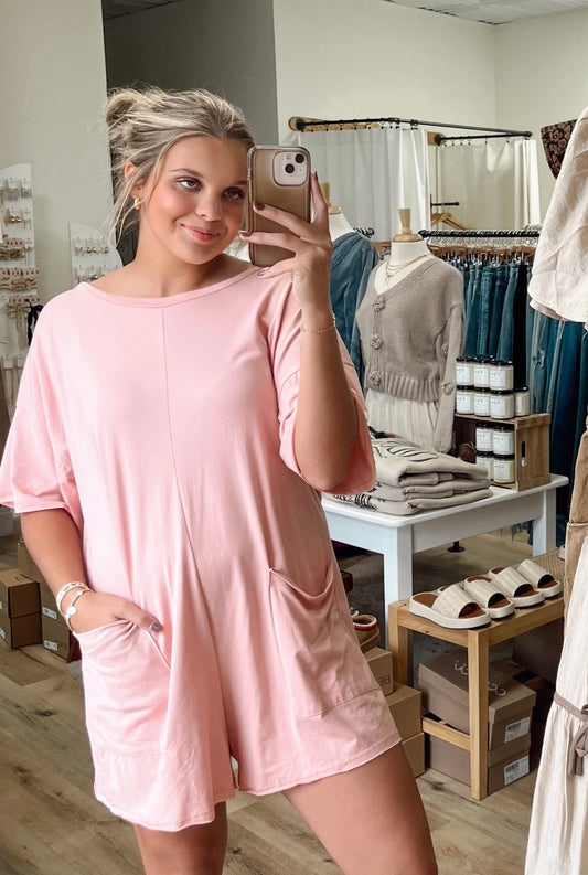 Raelyn Jersey Romper | Dusty Pink