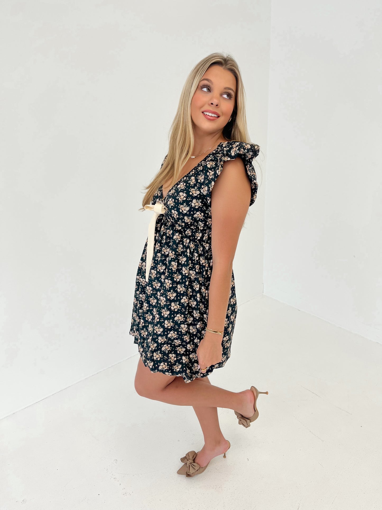 Harvest Garden Mini Dress | Black