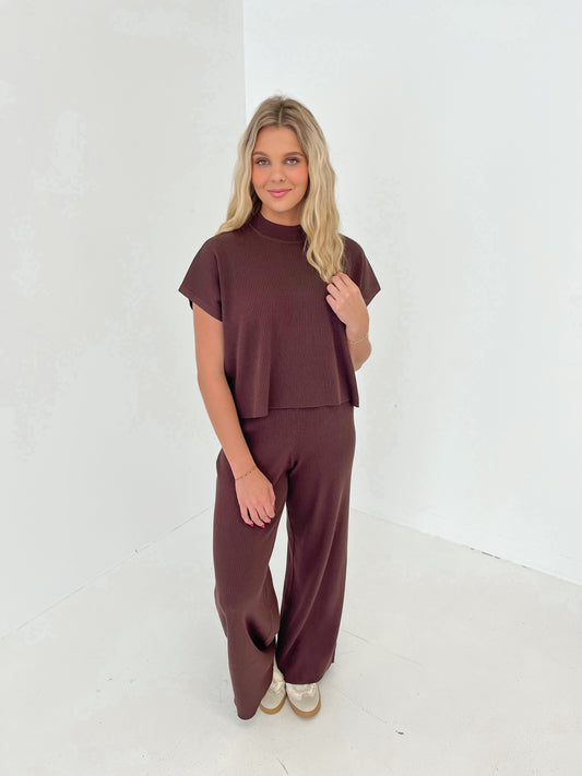 Mocha Mood Knit Bottoms | Brown