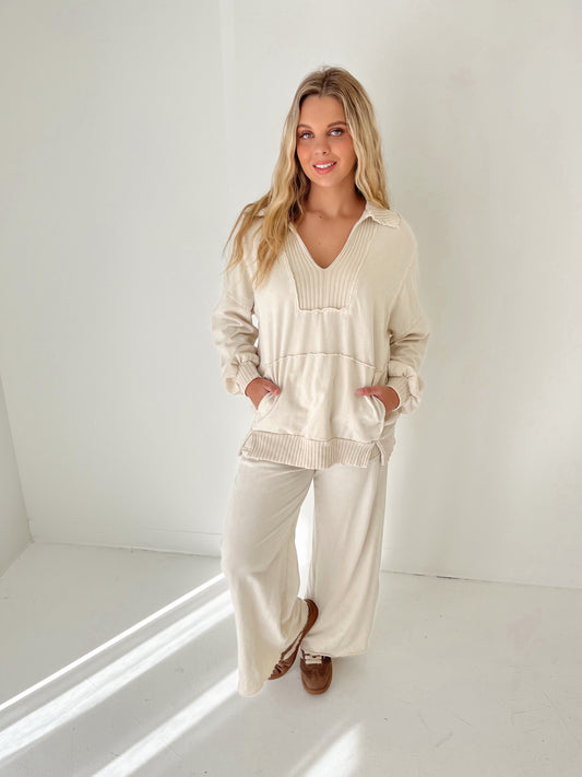 Softly Neutral Knit Pullover | Natural