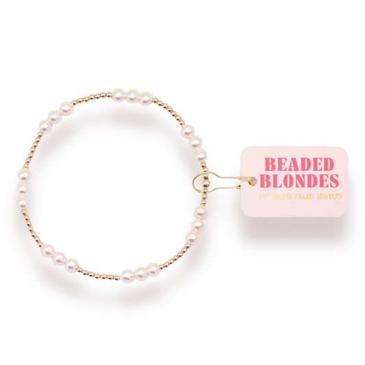 ILY Pearl Bracelet Gold | Beaded Blondes