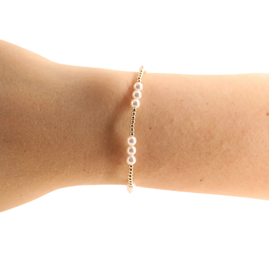 ILY Pearl Bracelet Gold | Beaded Blondes