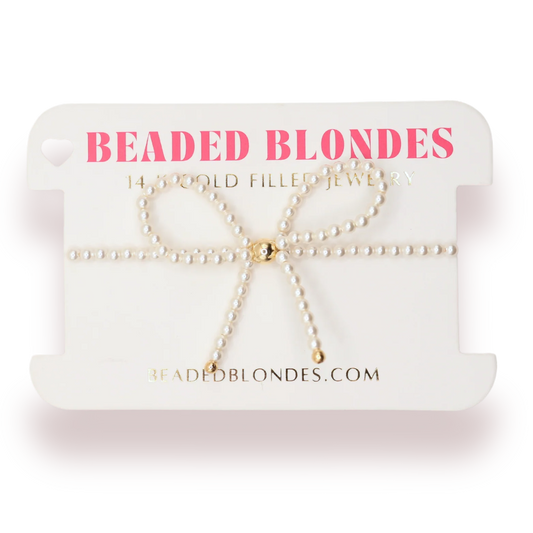 Pearl Bow Bracelet | Beaded Blondes