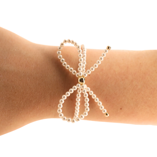 Pearl Bow Bracelet | Beaded Blondes