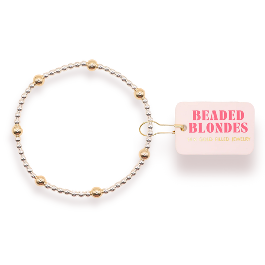 Olive Bracelet Silver w/ Gold | Beaded Blondes