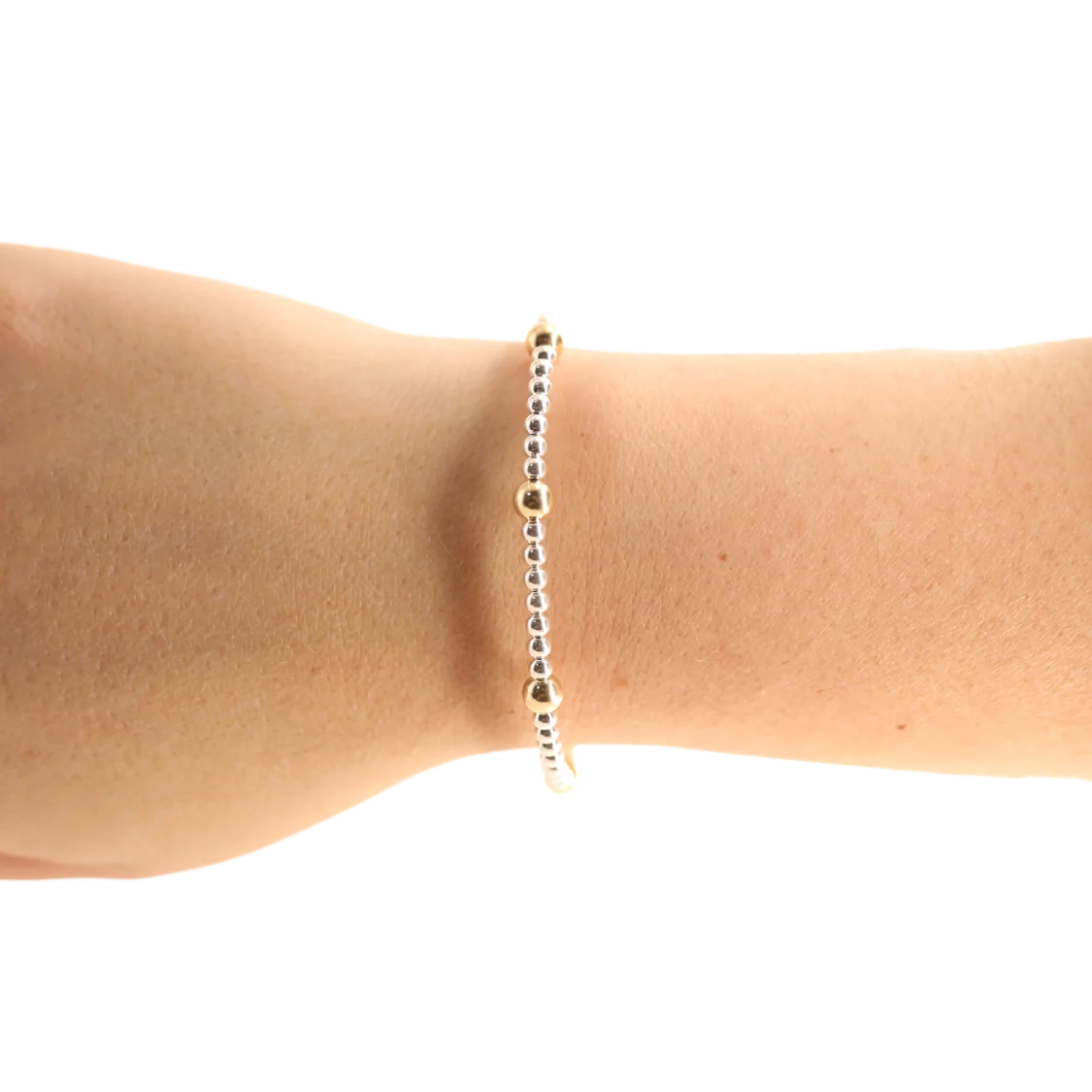 Olive Bracelet Silver w/ Gold | Beaded Blondes