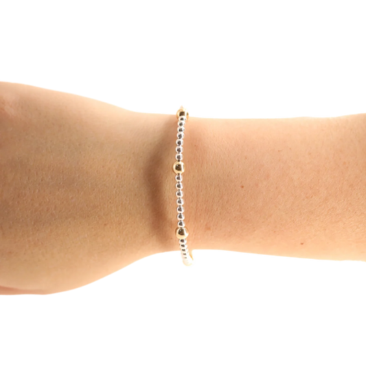 Olive Bracelet Silver w/ Gold | Beaded Blondes