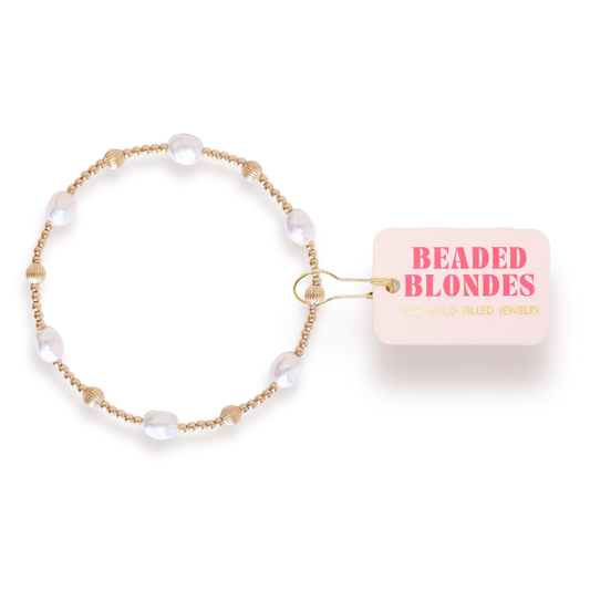 Maggie Fluted Bracelet Gold | Beaded Blondes