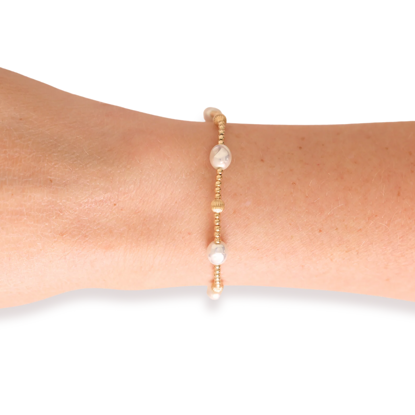 Maggie Fluted Bracelet Gold | Beaded Blondes