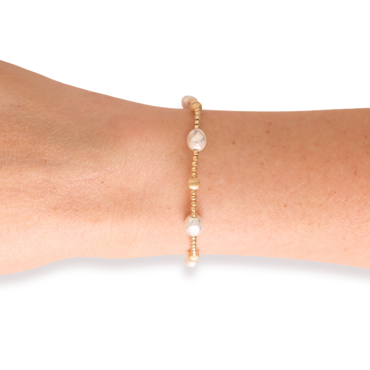 Maggie Fluted Bracelet Gold | Beaded Blondes