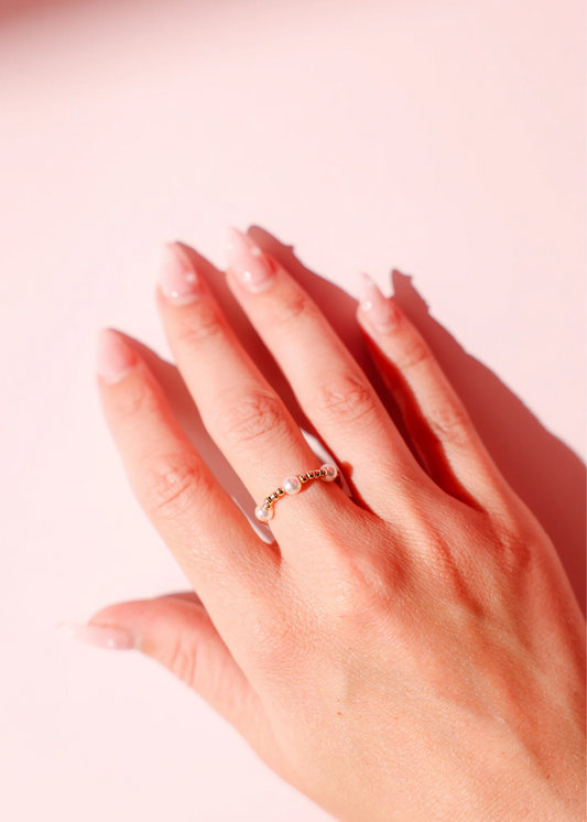 June Pearl Ring Gold | Beaded Blondes