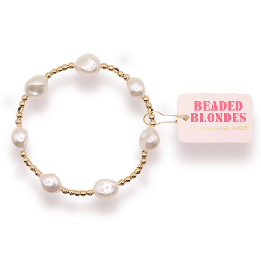 Sadie Pearl Bracelet Gold | Beaded Blondes