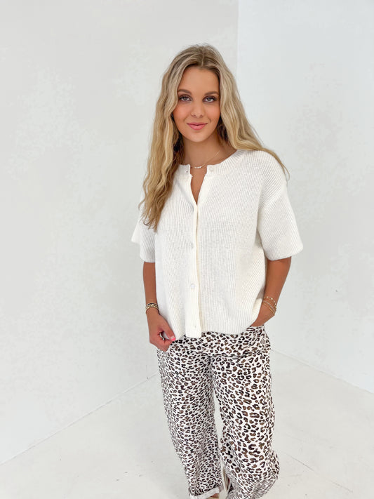 Go To Knit Button Top | Cream
