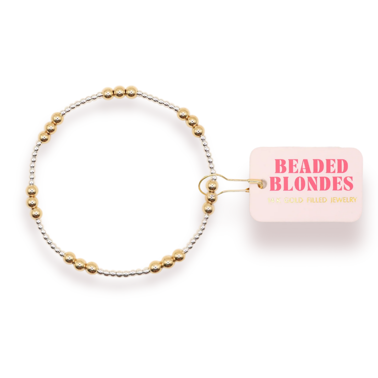 ILY Bracelet Silver w/ Gold | Beaded Blondes